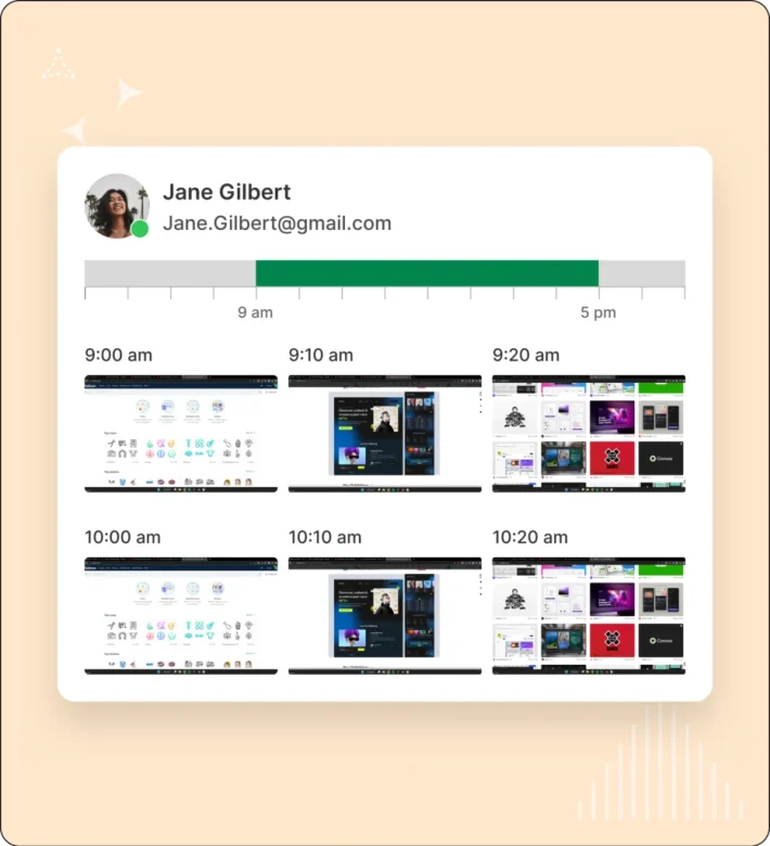 Acquire visual evidence of your employees screens for accountability.